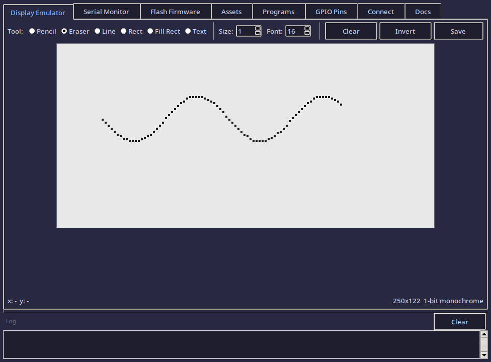 Eraser tool selected