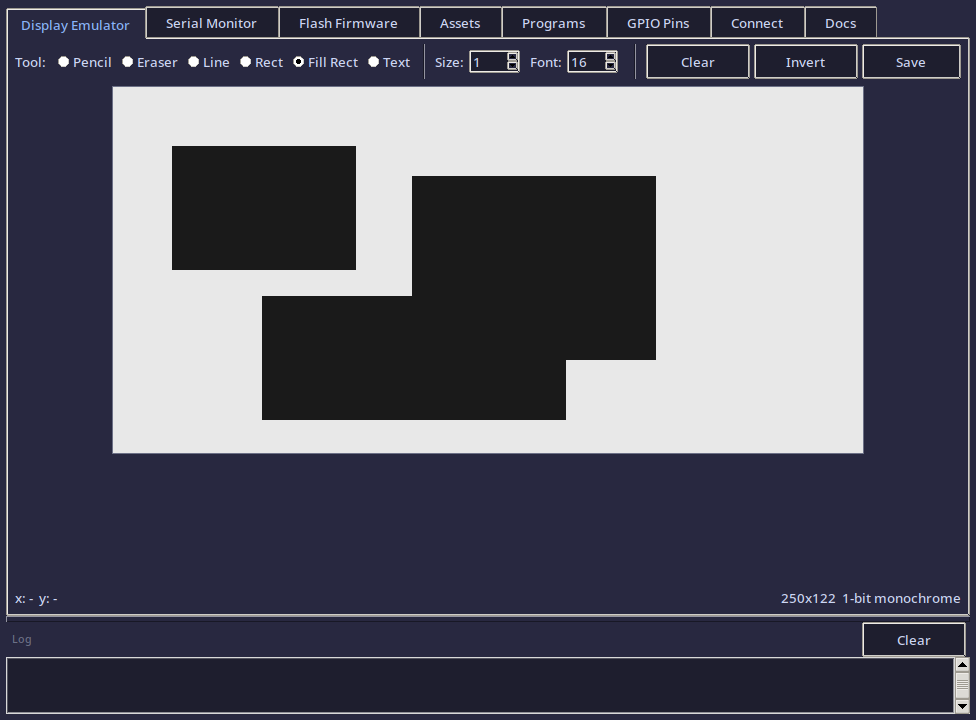 Filled rectangle tool selected