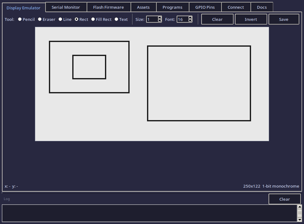 Rectangle tool selected