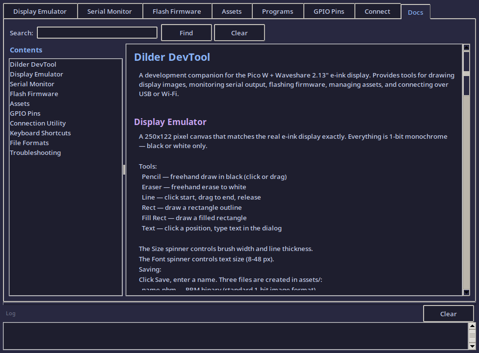 Documentation — search in action