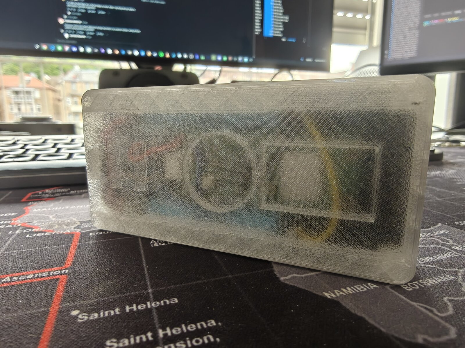 Mk2 translucent — bottom baseplate showing component layout