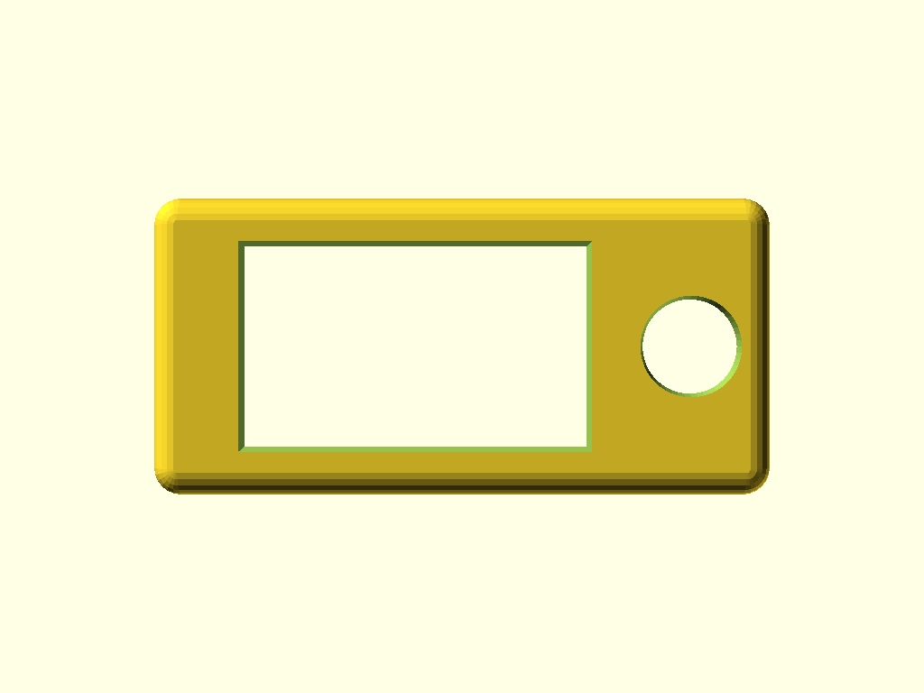 Rev 2 screen-inlay cover — top view