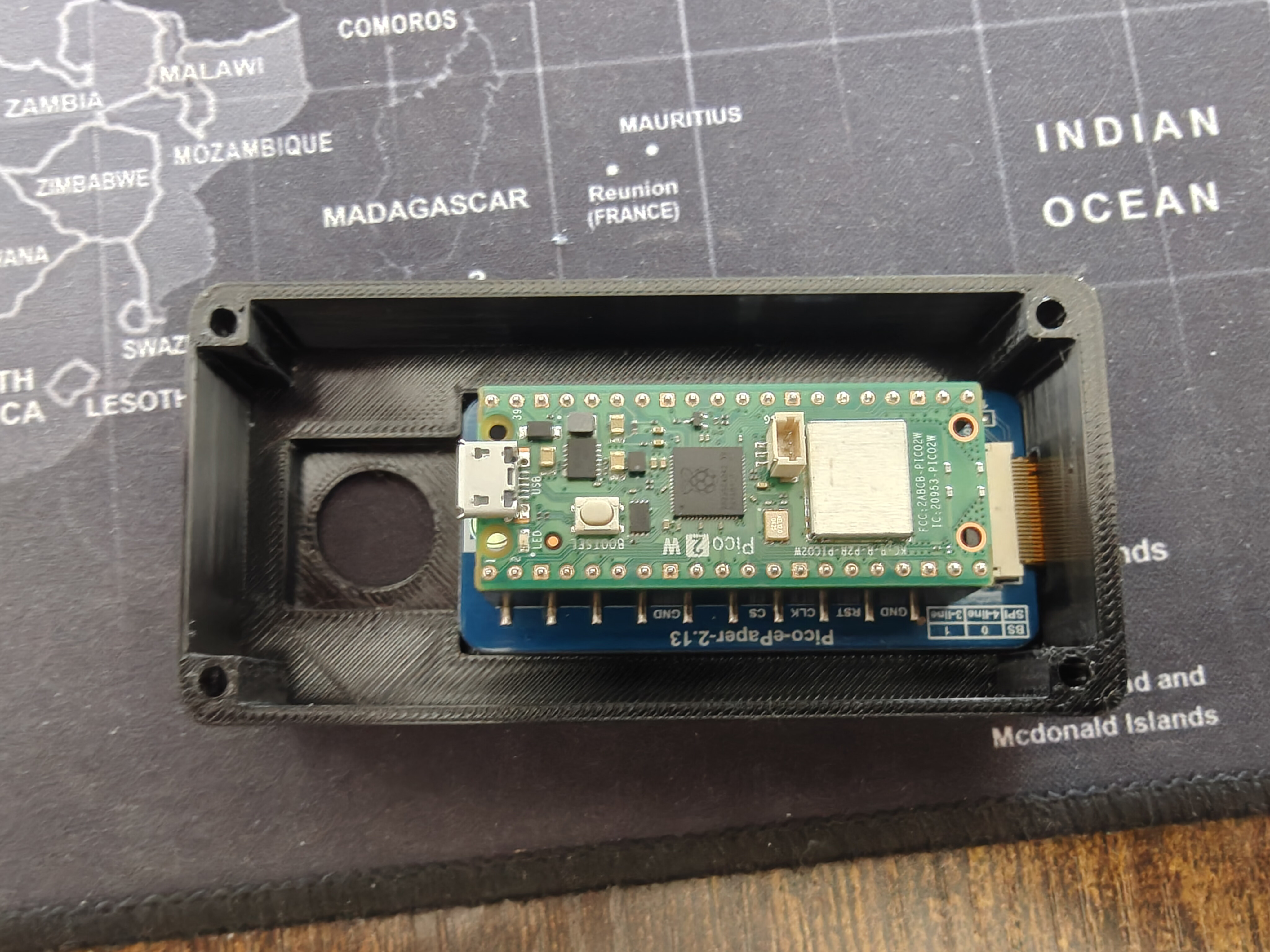 Top cover interior with Pico 2 W