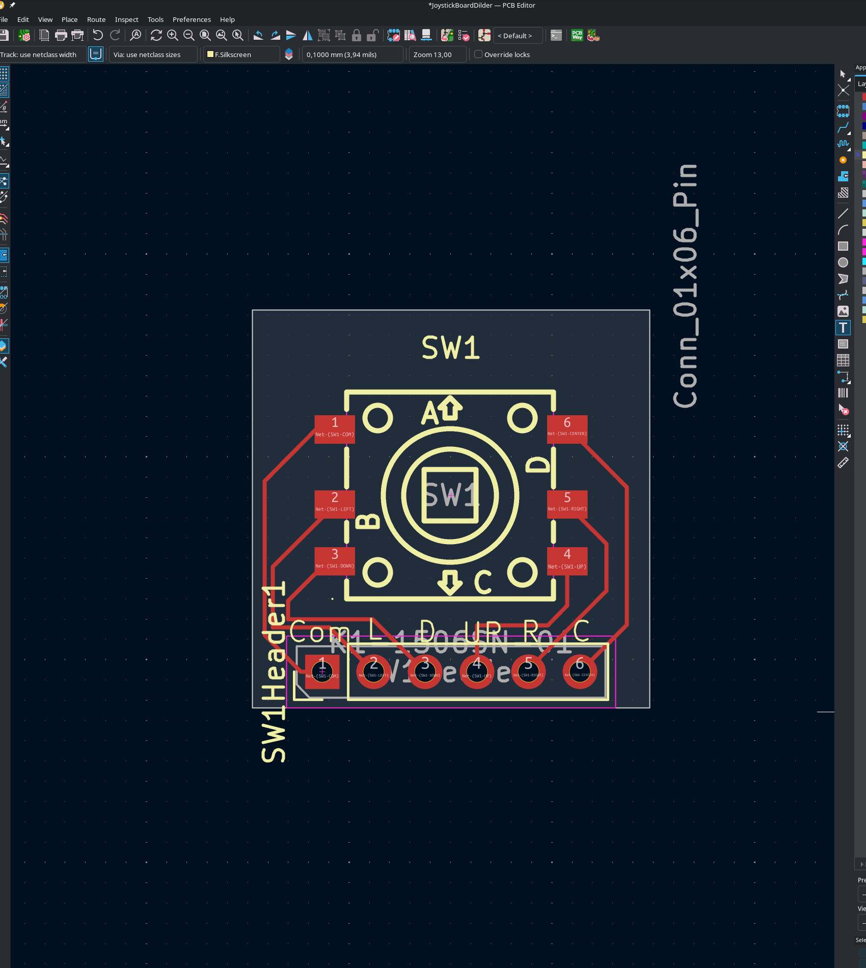 PCB layout editor in KiCad