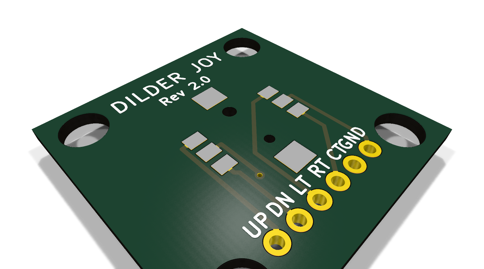 Joystick PCB Rev 2.0 — isometric