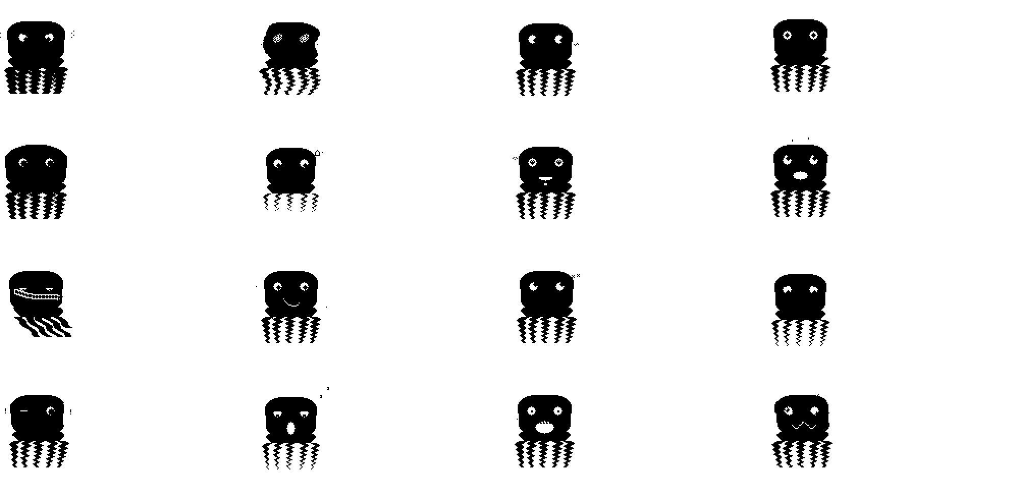 All 16 emotions with aura effects