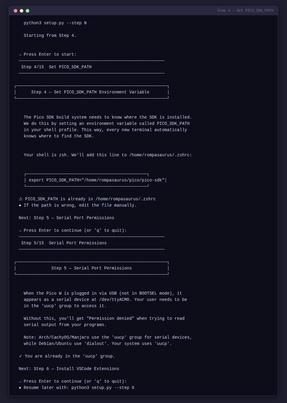 Step 4 — Set PICO_SDK_PATH