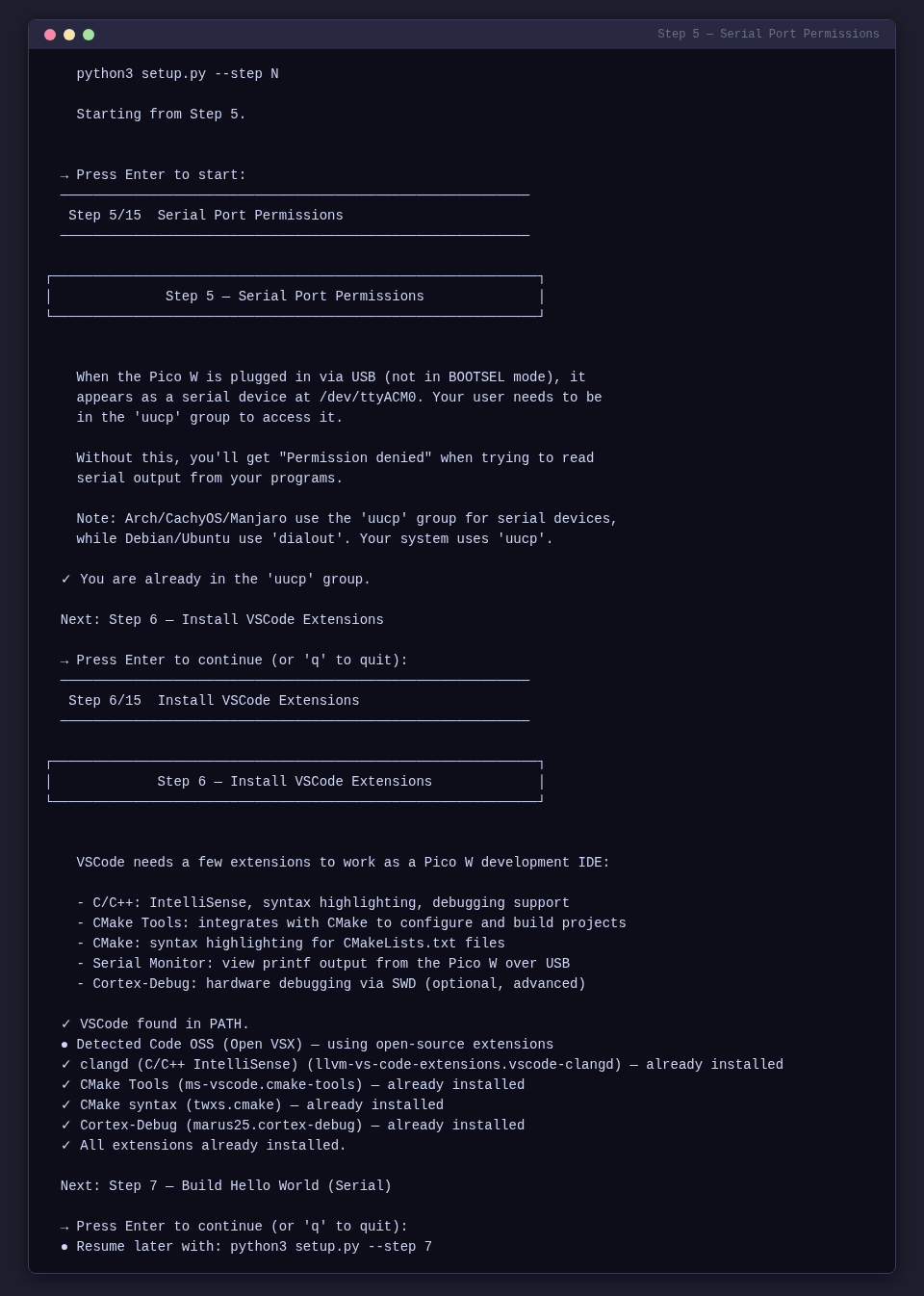 Step 5 — Serial Port Permissions