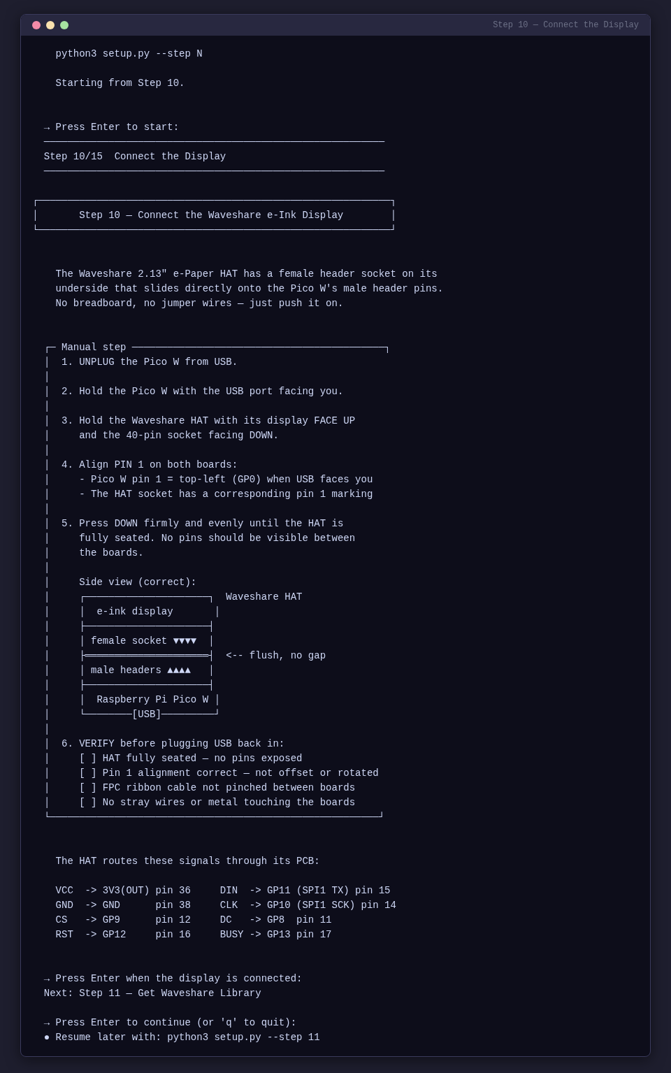 Step 10 — Connect the Display