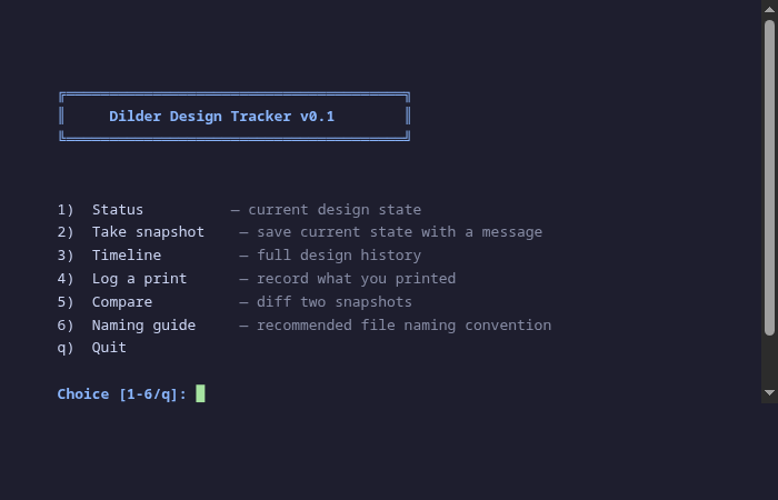 Tracker menu
