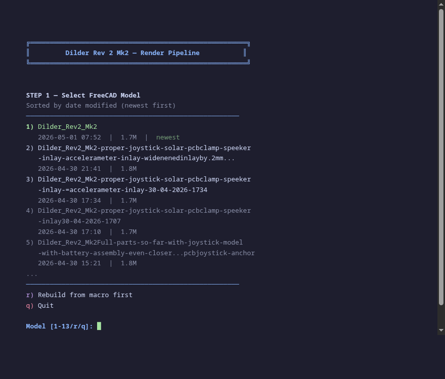 Model picker screen